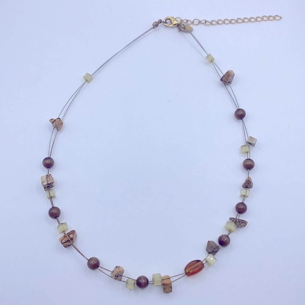 Lia Sophia Dainty Wire Beaded Collar Necklace
